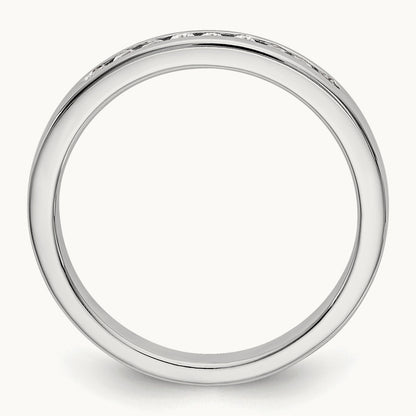 9-Stone Diamond Channel Band, 14K White Gold