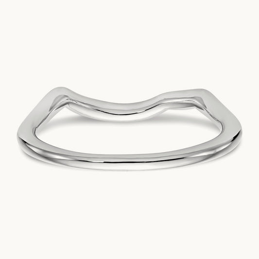Polished Contour Wedding Band, 14K White Gold