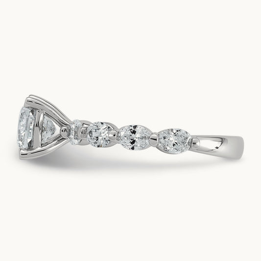Cushion Center with Oval Sides Ring, 2 5/8-5 1/2 ct Lab-Grown Diamond