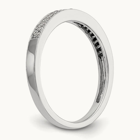 Micro Pave Diamond Band, 14K White Gold