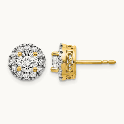 Diamond Semi-mount Stud Earrings, 14K