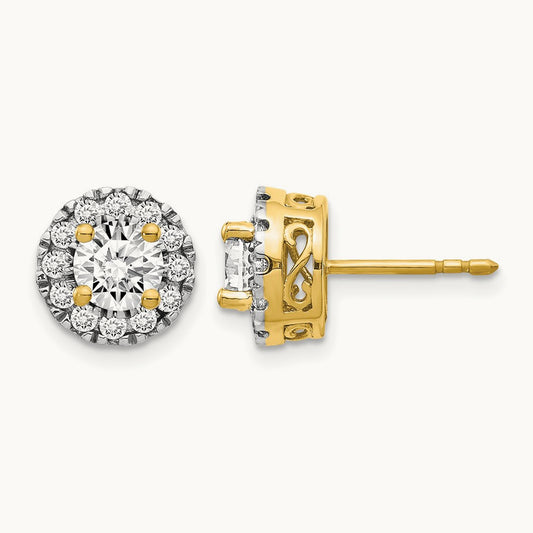 Diamond Semi-mount Stud Earrings, 14K