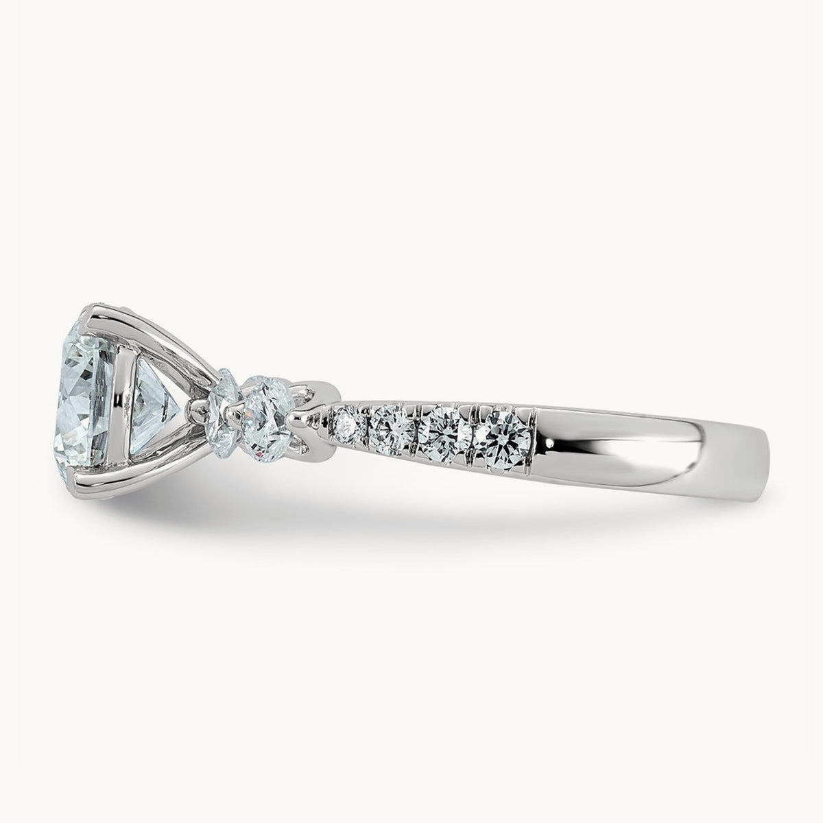 Rd Center with Round Sides Ring, 2 1/6-5 ct Lab-Grown Diamond