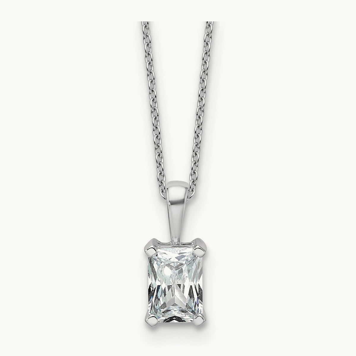 Radiant Pendant Necklace, 0.50-2.00 ct tw Lab-Grown Diamond — 1 ct, 14K White Gold