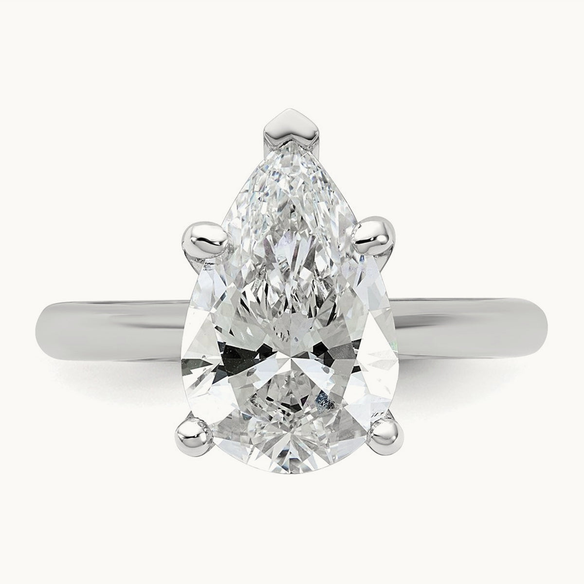 Pear 8X Ring, 3.00 ct tw Lab-Grown Diamond — 14K White Gold