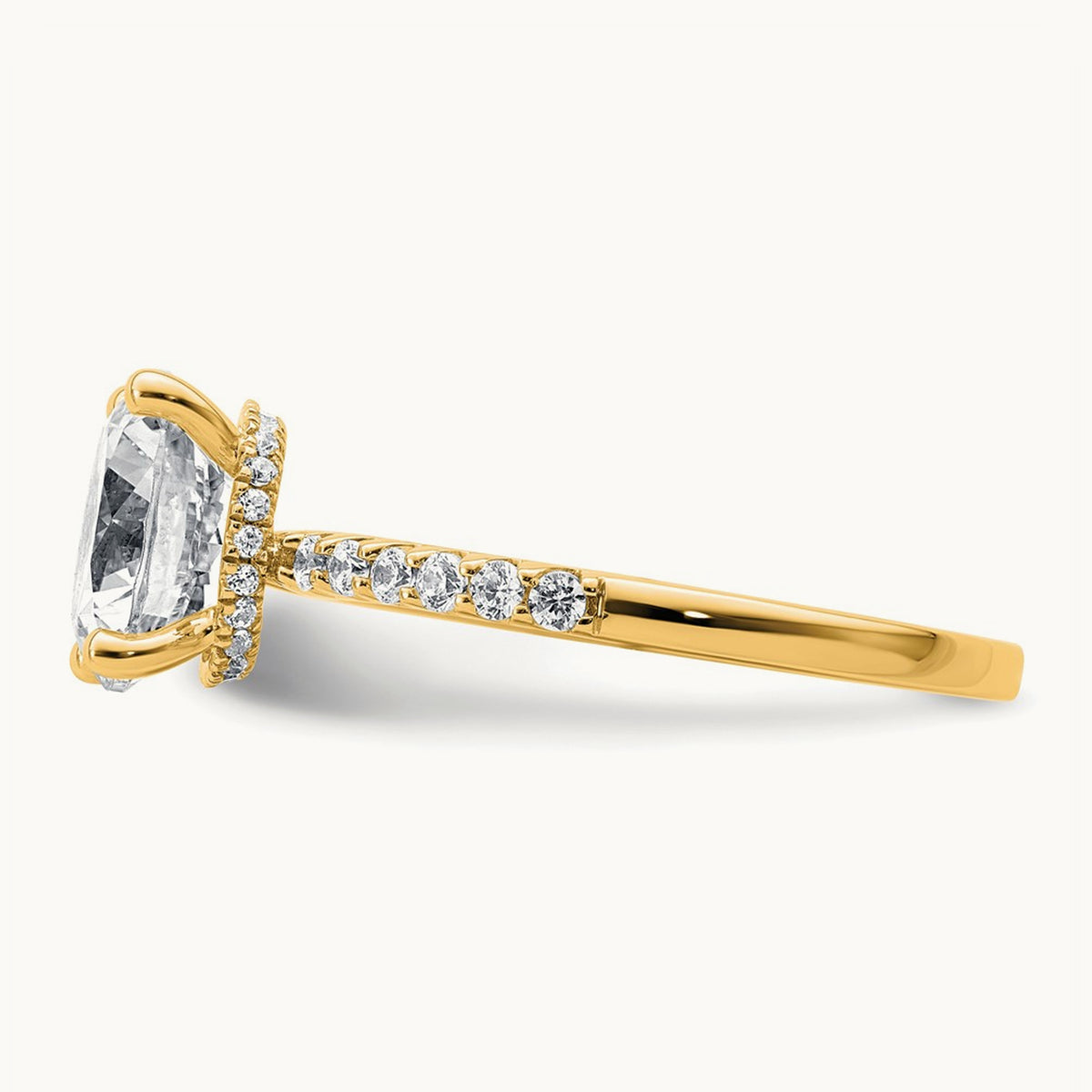 Round Engagement Ring, 1.25-2.75 ct tw Lab-Grown Diamond — 2 3/4 ct, 14K Yellow Gold