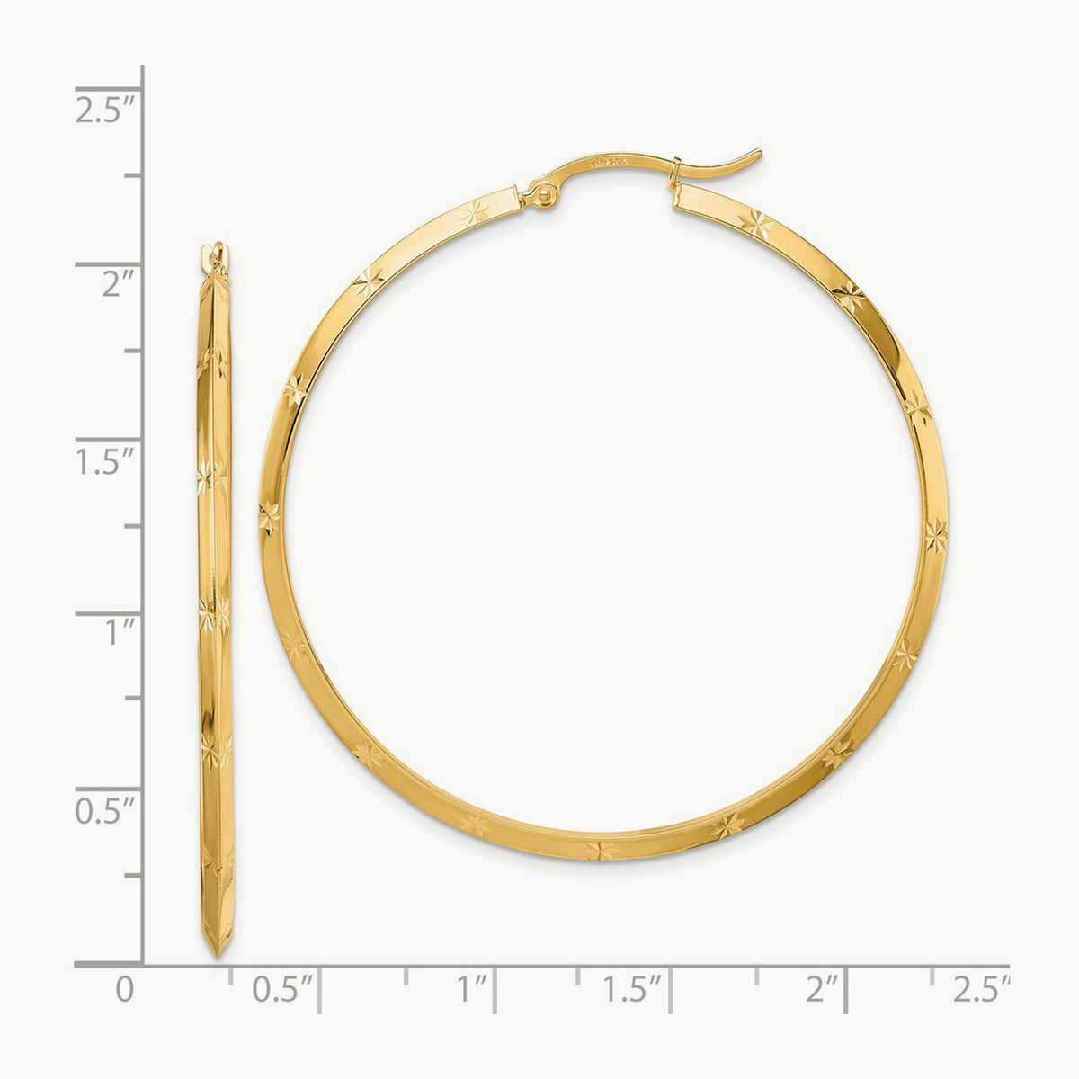 Polished Diamond-Cut Hoop Earrings — 51.75mm