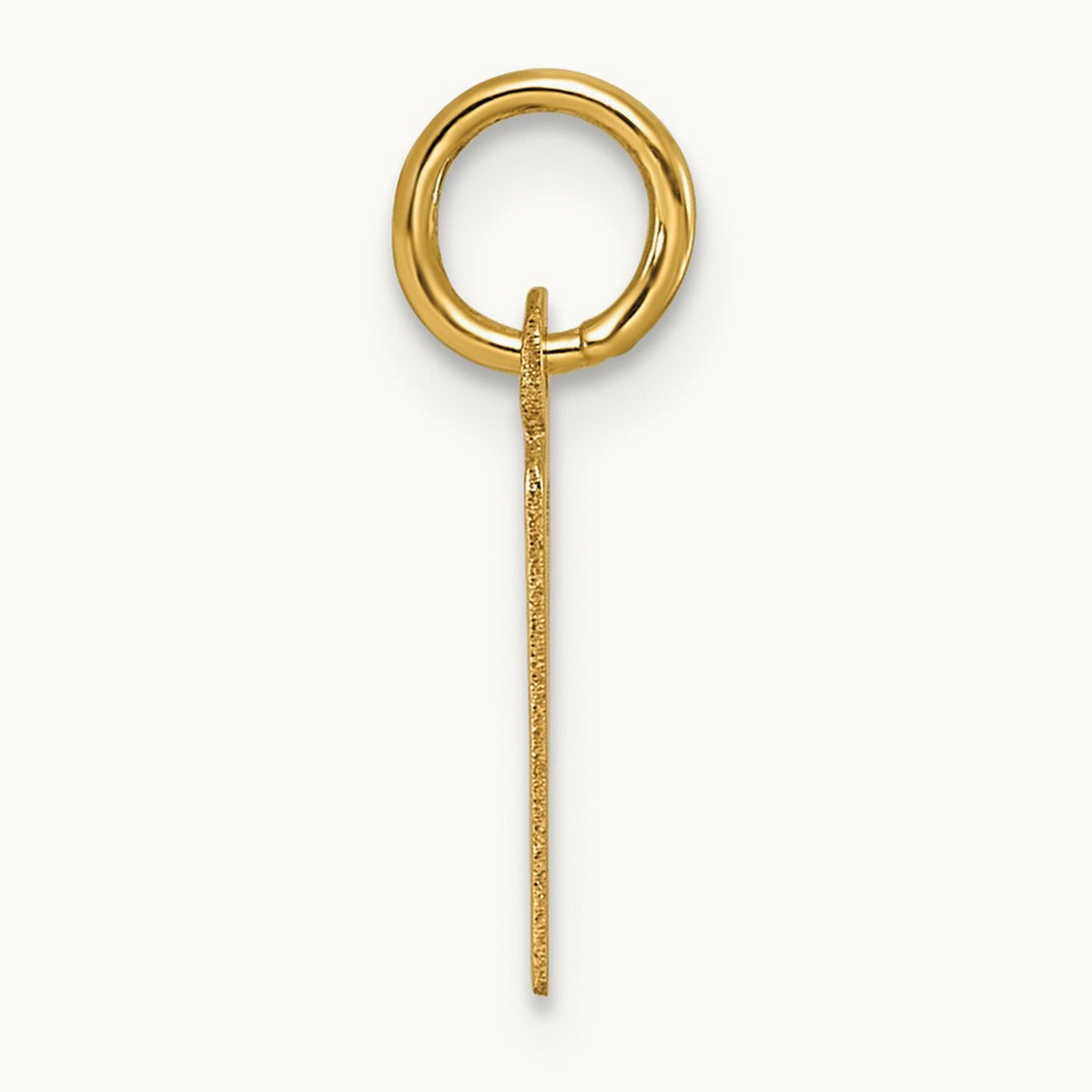 Small Slanted Block Initial Charm — 14K Yellow Gold, R