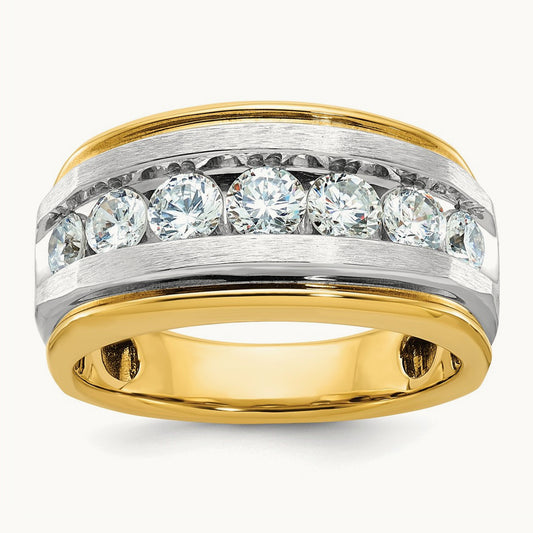 With White RH Men's Ring, 1.50 ct tw Lab-Grown Diamond