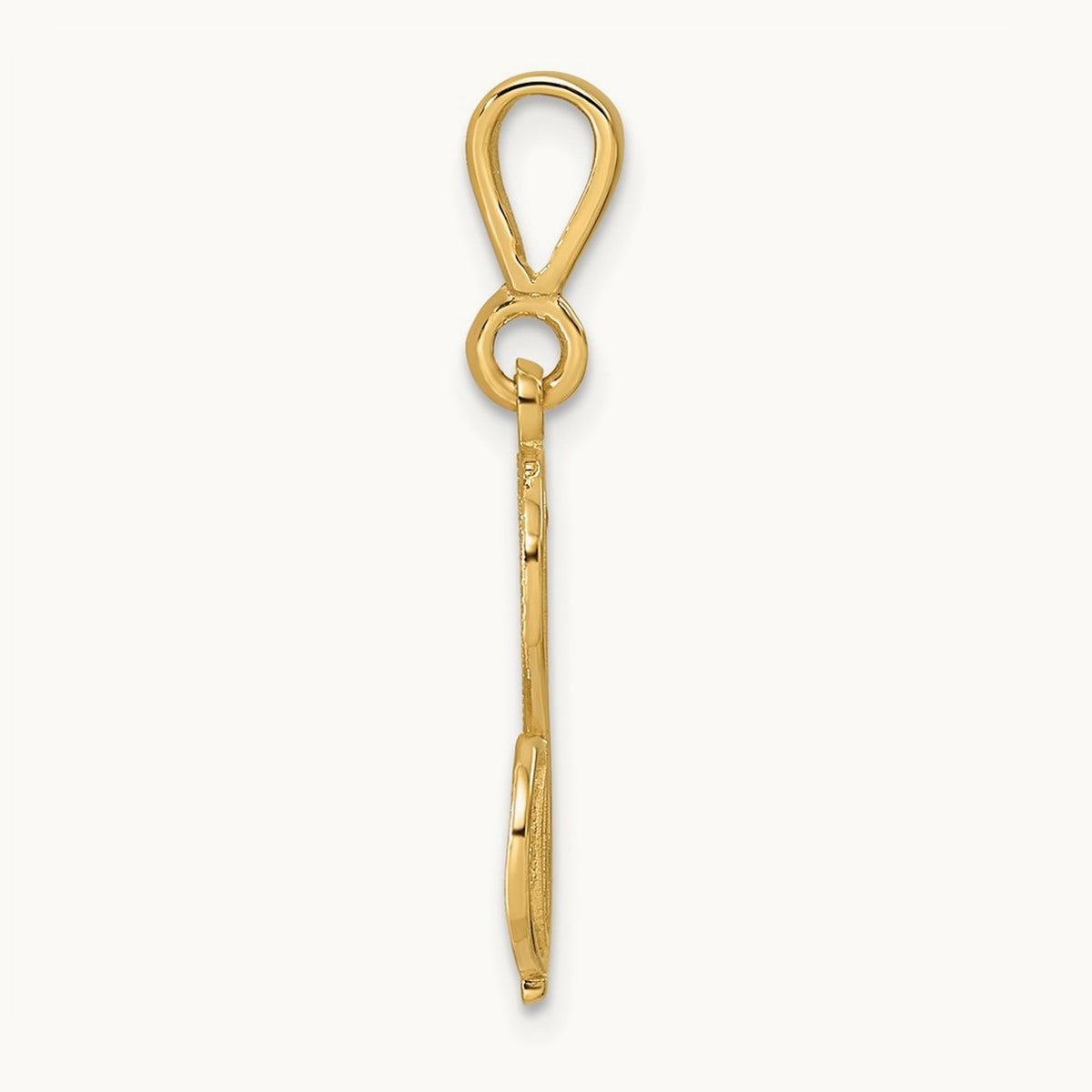 Polished Script Filigree Initial Pendant — S