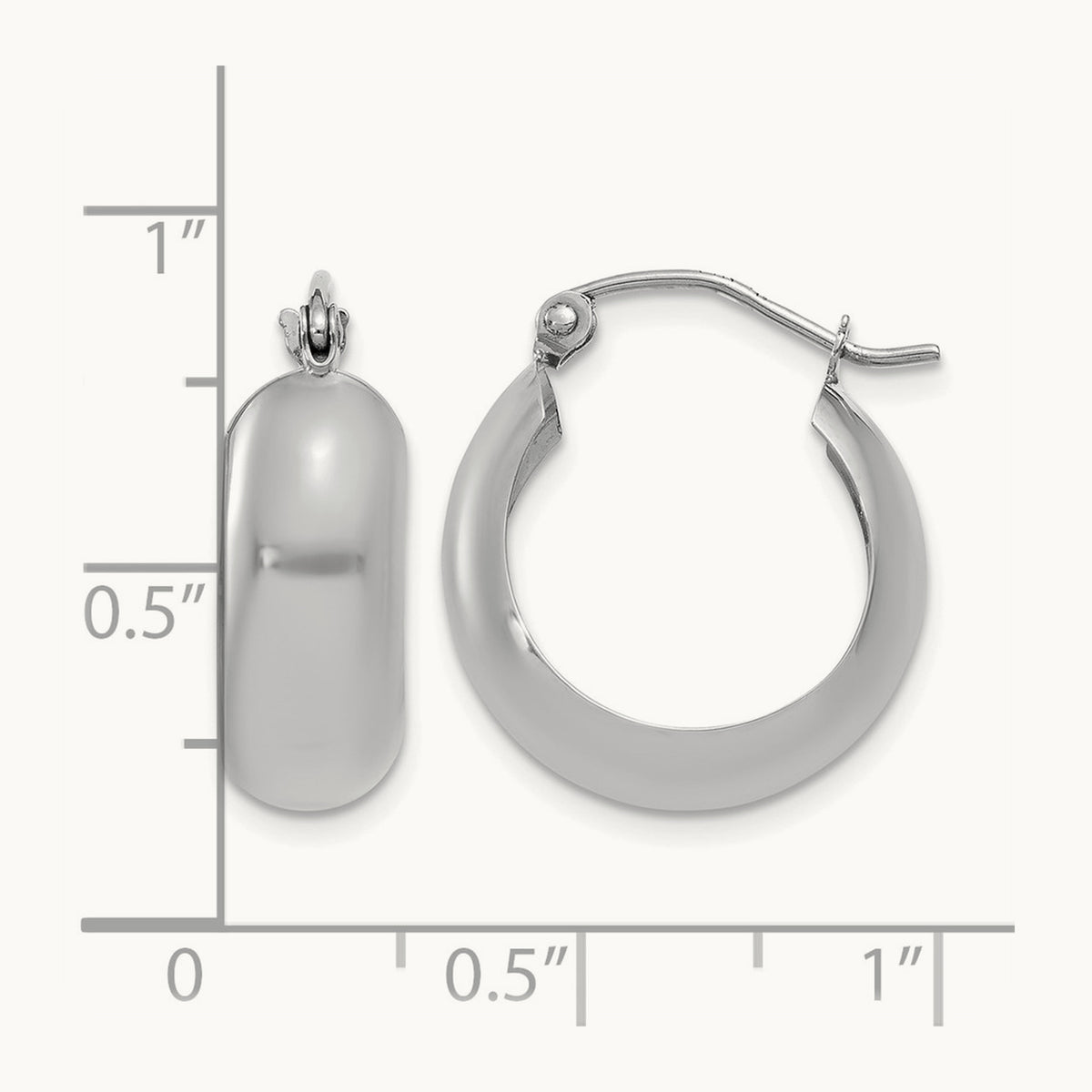 Fancy Hoop Earrings, 14K White Gold