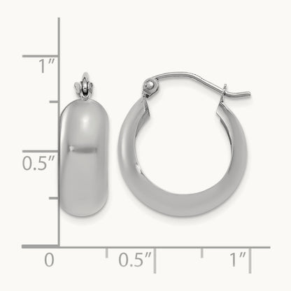 Fancy Hoop Earrings, 14K White Gold
