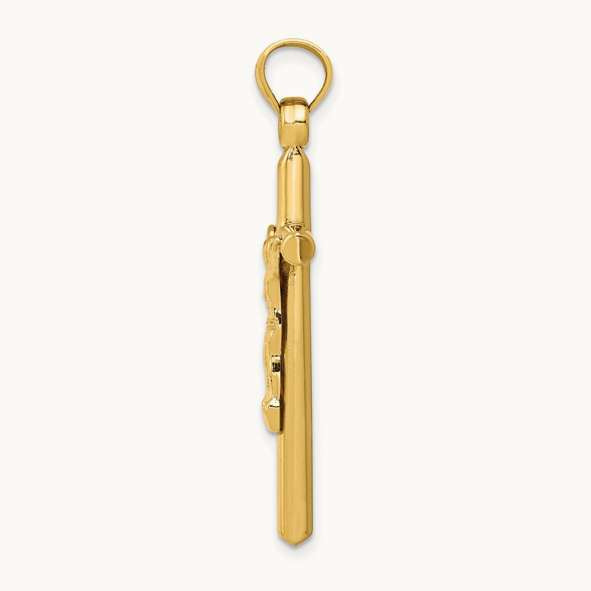 Hollow Crucifix Pendant, 14K