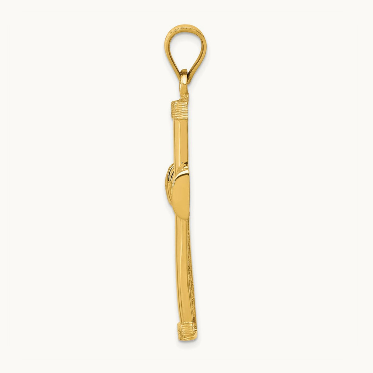 Polished Latin Cross Pendant, 14K