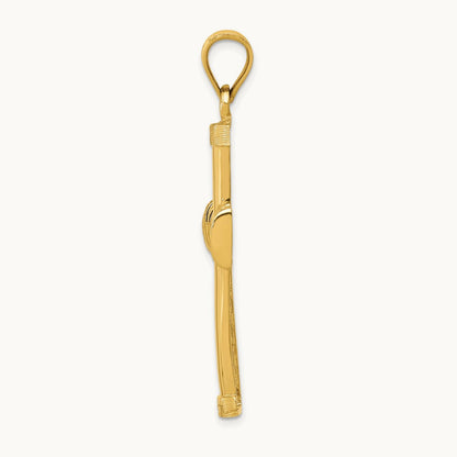 Polished Latin Cross Pendant, 14K