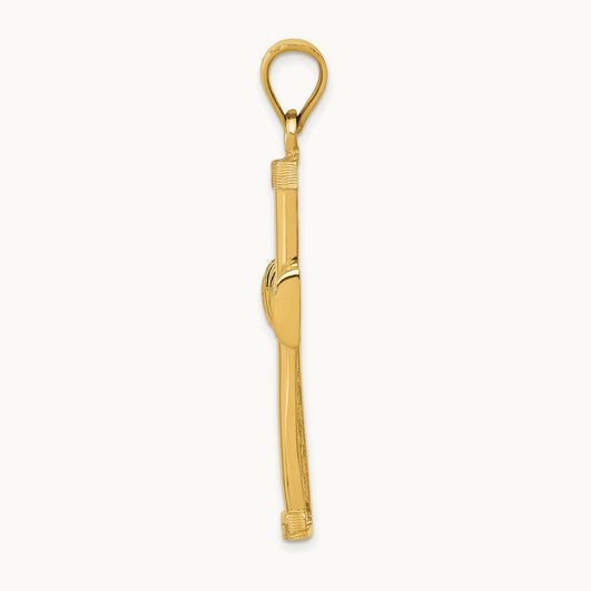 Polished Latin Cross Pendant, 14K