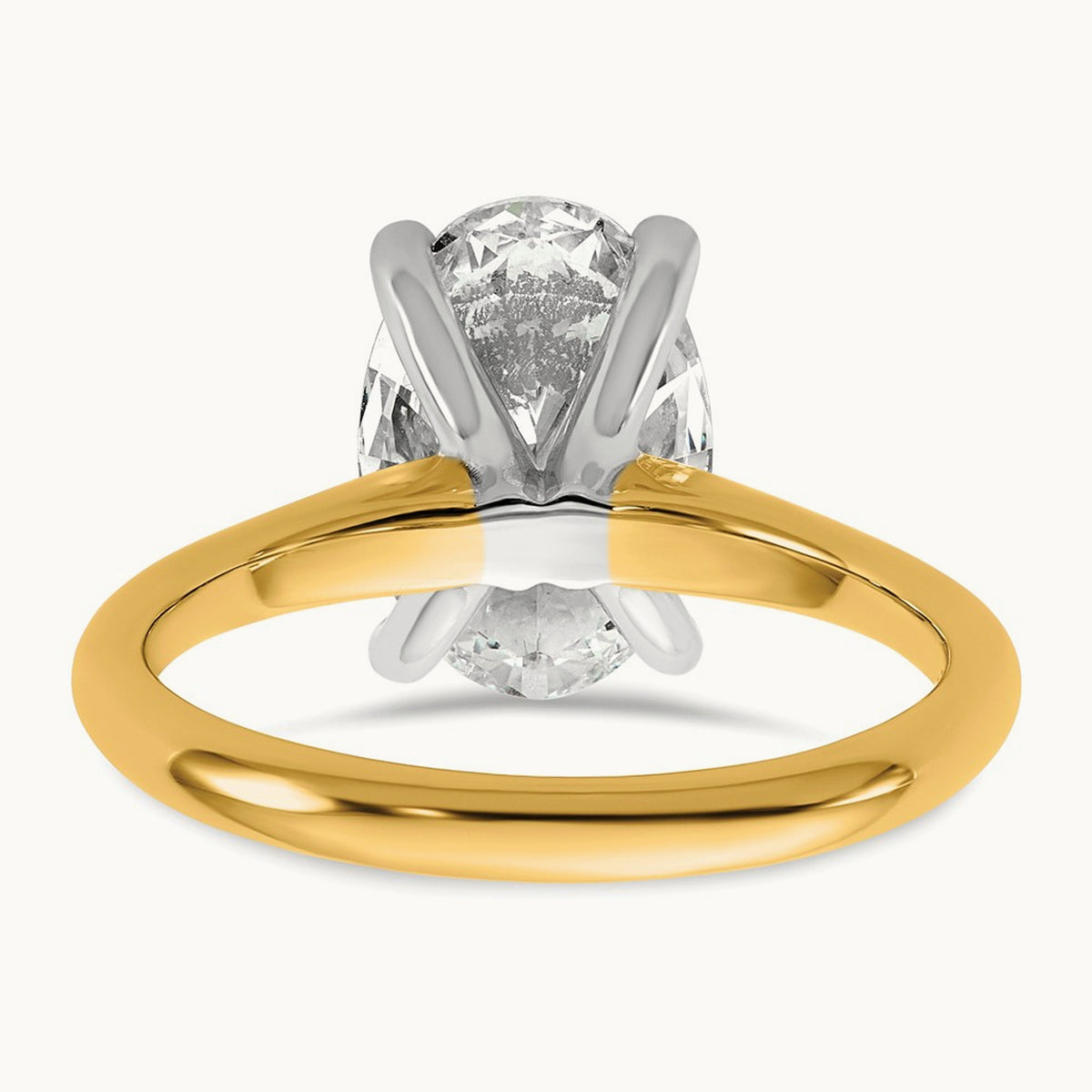 Oval 8X Ring, 3.00 ct tw Lab-Grown Diamond — 14K Two-Tone