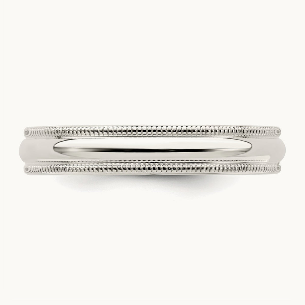 Milgrain Comfort Fit Band — Sterling Silver, 4mm