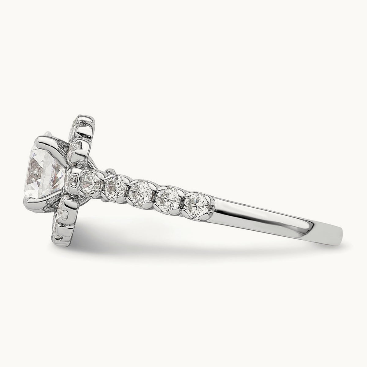Round Halo Semi-Mount Engagement Ring, 0.75 ct tw