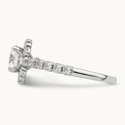 Round Halo Semi-Mount Engagement Ring, 0.75 ct tw