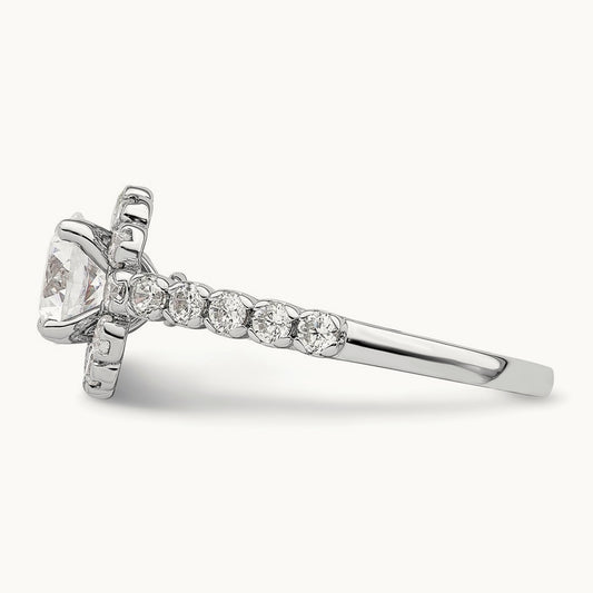 Round Halo Semi-Mount Engagement Ring, 0.75 ct tw