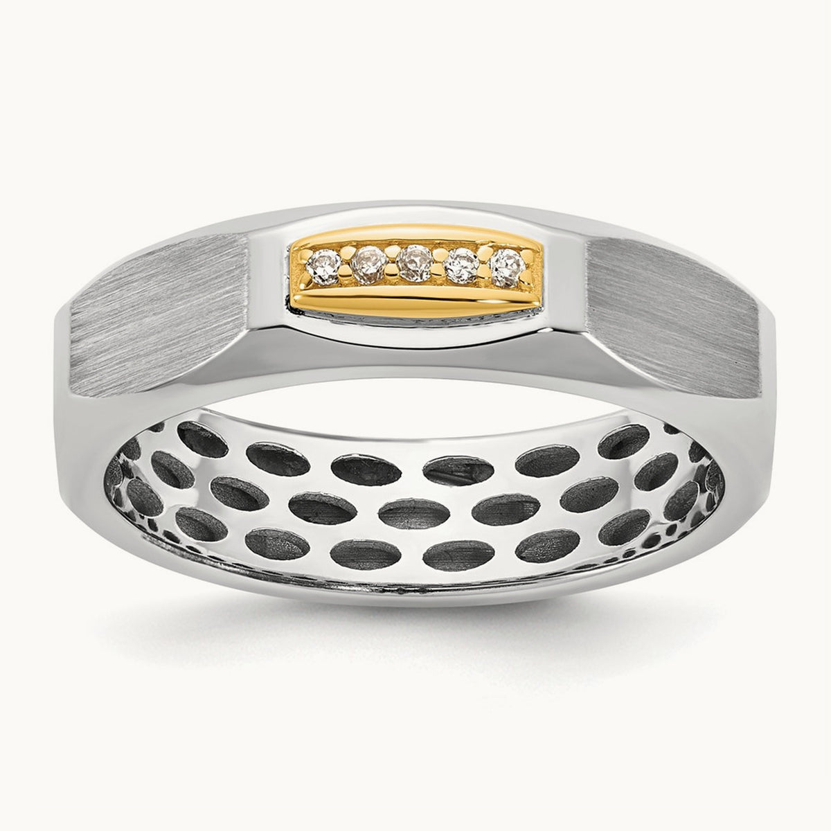 14ktt IB Goodman Mens Satin Complete 1/20ct Diamond Ring
