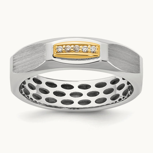 14ktt IB Goodman Mens Satin Complete 1/20ct Diamond Ring