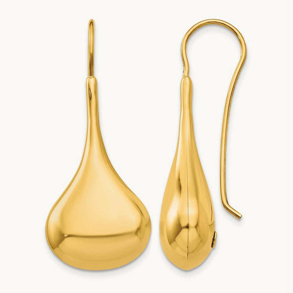 Polished Abstract Wire Earrings, 14K