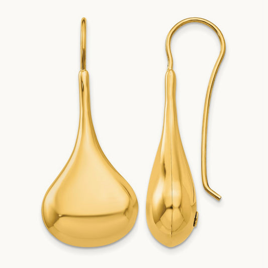 Polished Abstract Wire Earrings, 14K