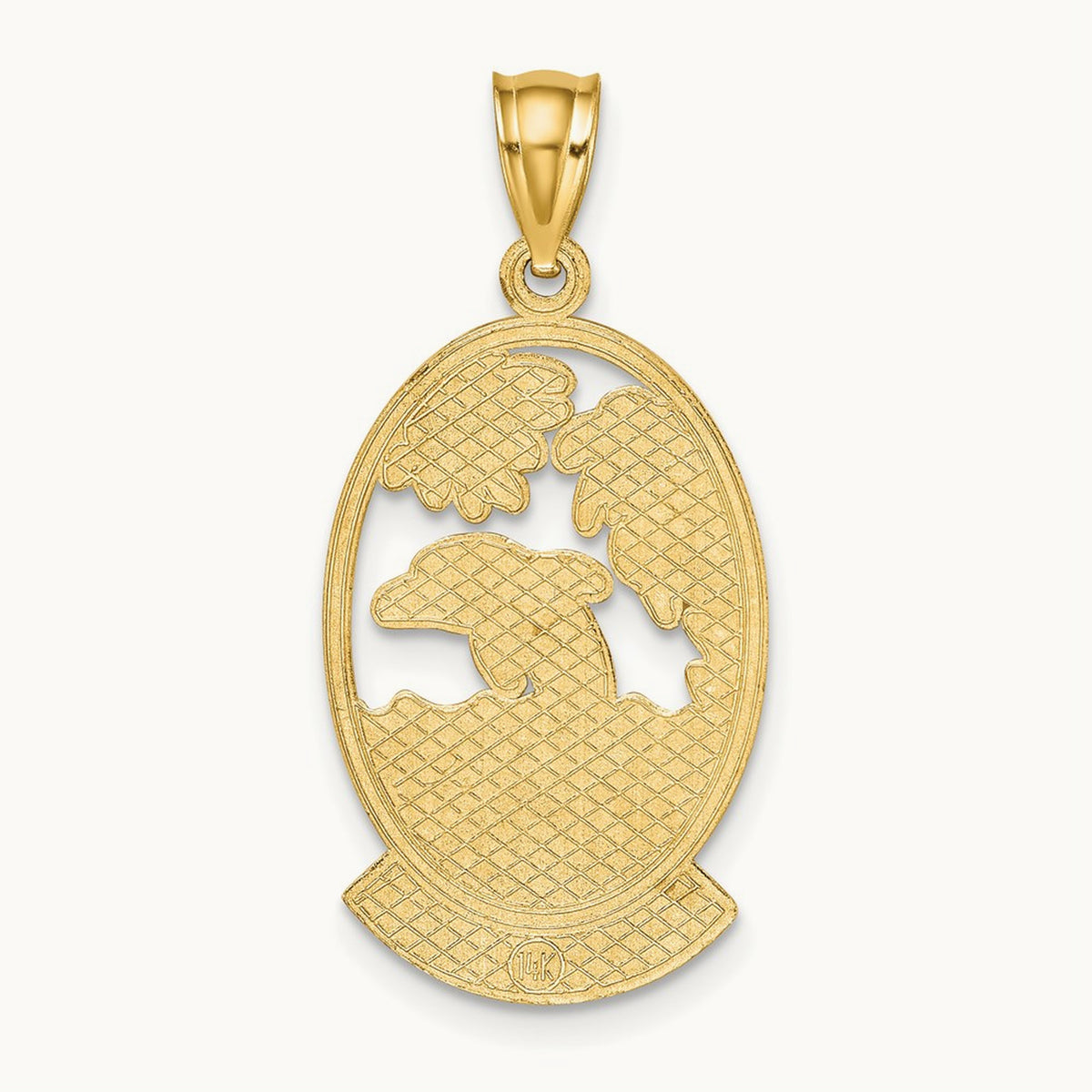 ST. MARTIN w/ Dolphin Sunset Charm, 14K