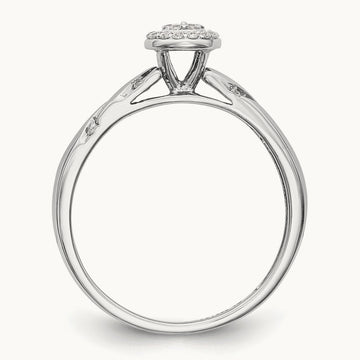 Complete Diamond Trio Cluster Engagement Ring — 10K White Gold
