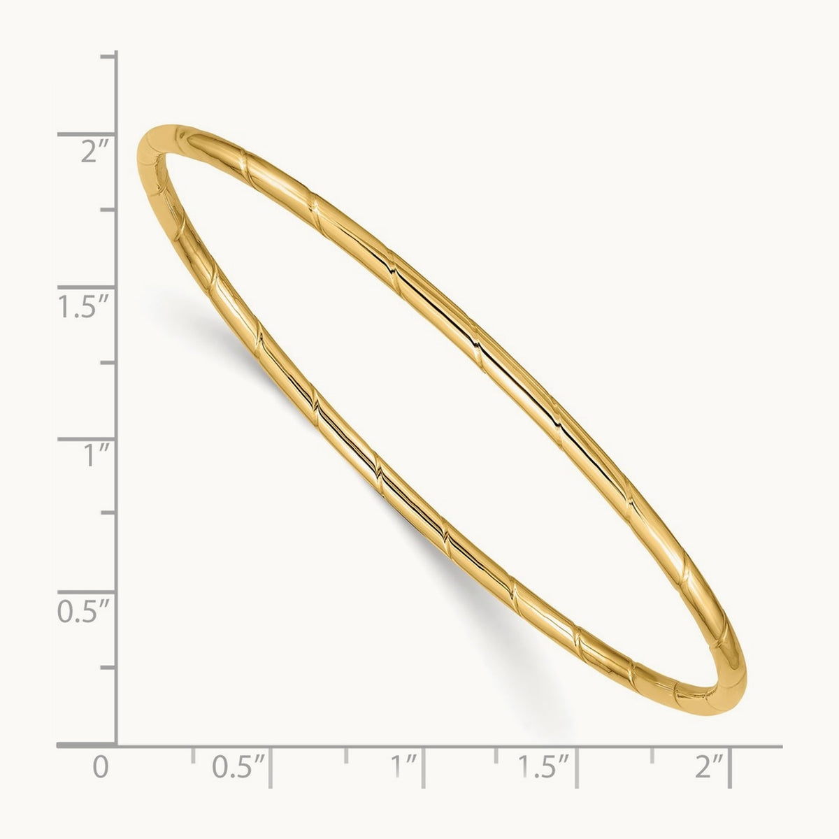 Grooved Slip-on Bangle — 14K Yellow Gold