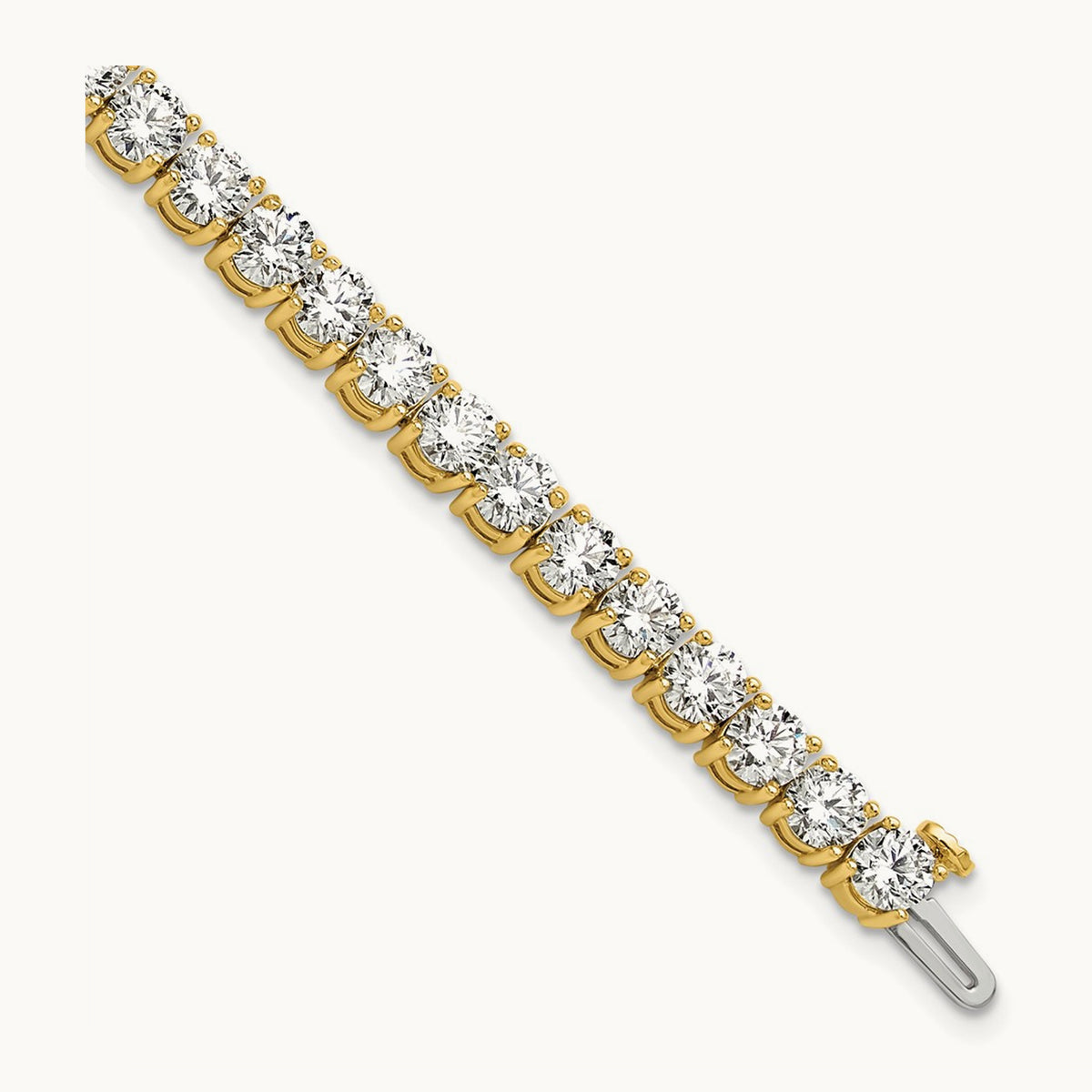 Tennis Bracelet, 12.50 ct tw Lab-Grown Diamond — 14K Yellow Gold