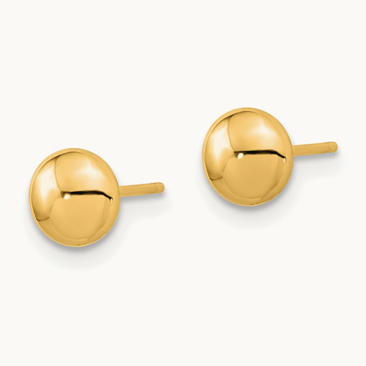 Polished Button Post Earrings — 14K Yellow Gold, 5.5mm