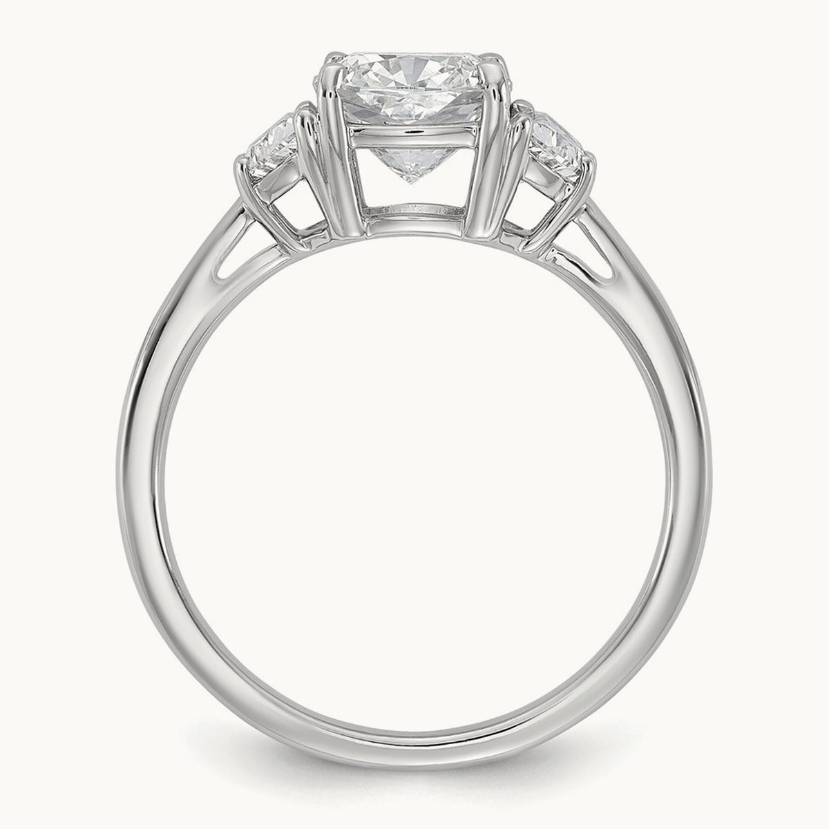 Half Moon & Cushion Semi-Mount Engagement Ring, 0.25-1.00 ct tw Lab-Grown Diamond — 1/2 ct, 14K White Gold