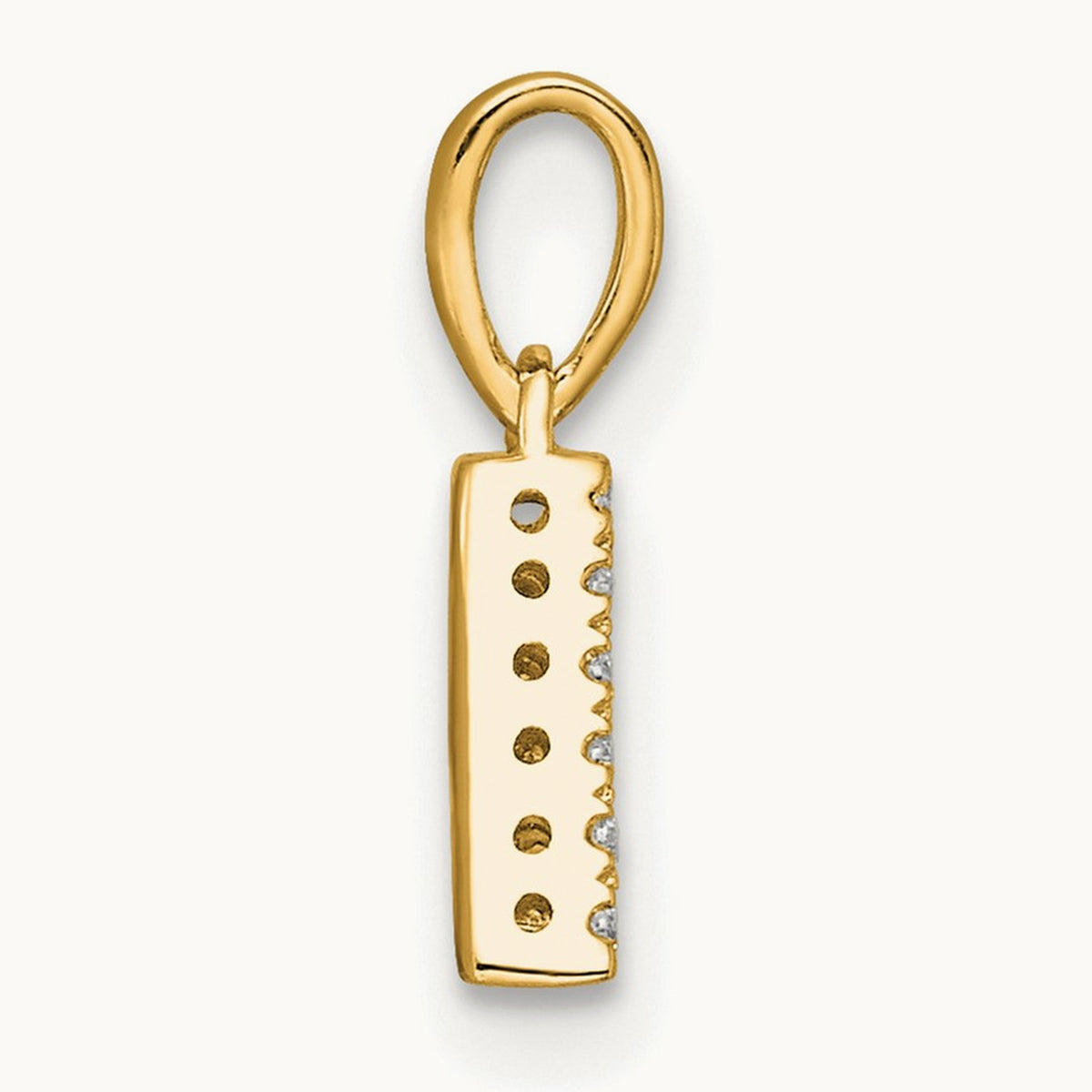 Diamond Initial with Bail Pendant — 14K Yellow Gold, A