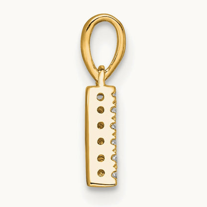 Diamond Initial with Bail Pendant — 14K Yellow Gold, A