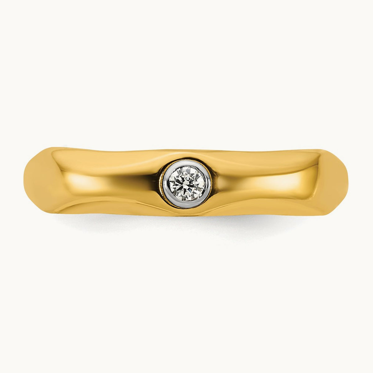 14ktt IB Goodman Mens Polished Complete 1/20ct Diamond Band Ring