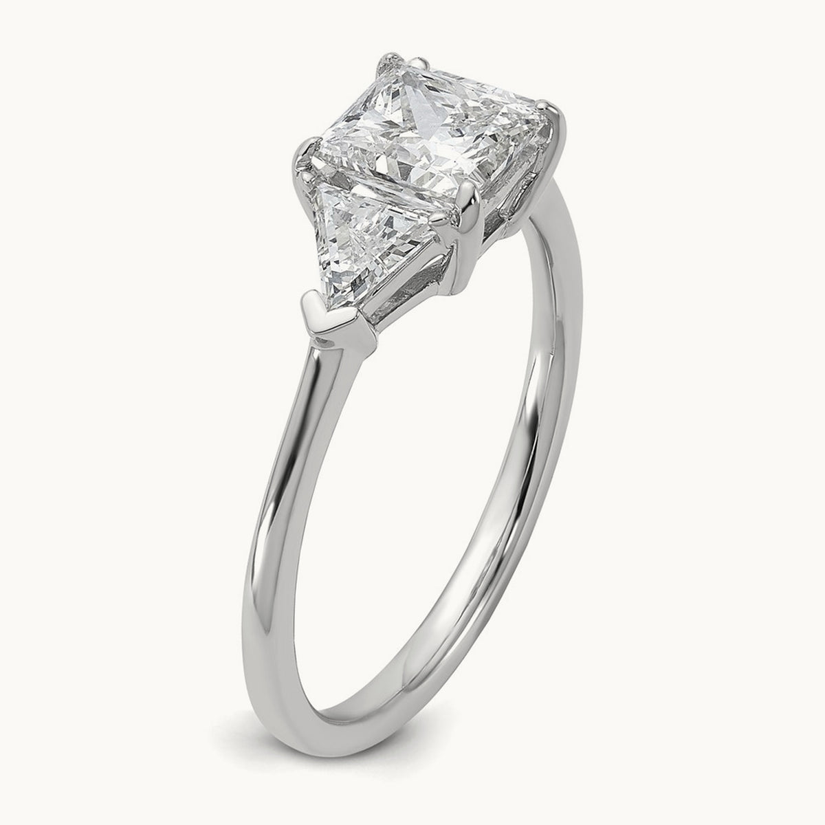 Princess/Trillion Engagement Ring, 1.50-4.00 ct tw Lab-Grown Diamond — 1 1/2 ct, 14K White Gold