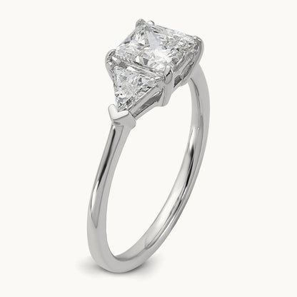 Princess/Trillion Engagement Ring, 1.50-4.00 ct tw Lab-Grown Diamond — 1 1/2 ct, 14K White Gold