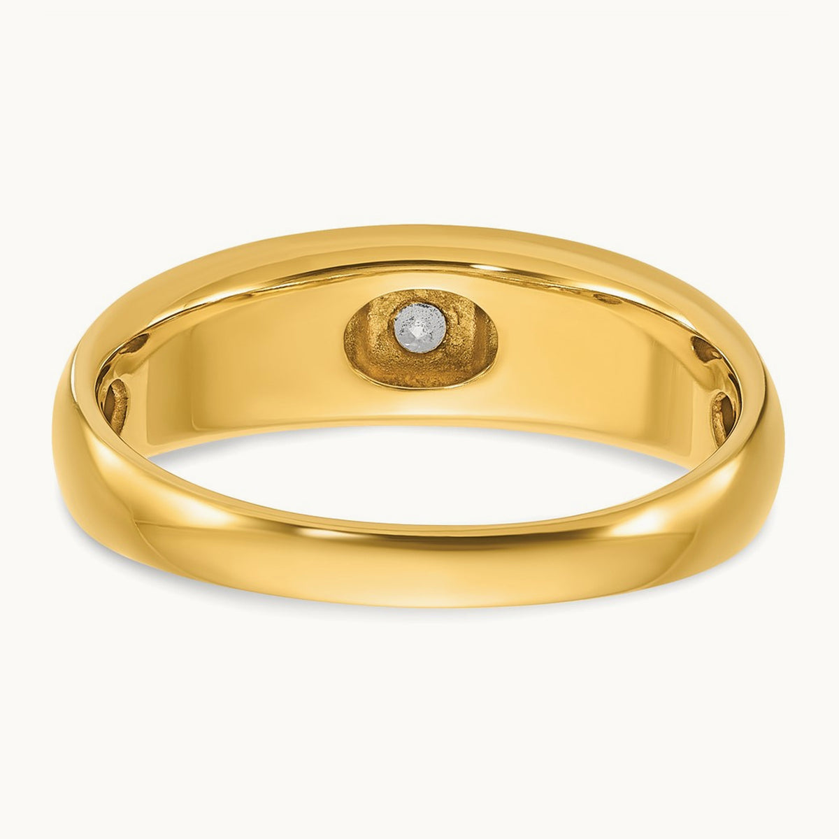 IBGoodman Men's Polished and Satin Diamond Complete Ring, 14K Two-tone