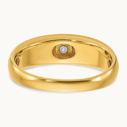 IBGoodman Men's Polished and Satin Diamond Complete Ring, 14K Two-tone