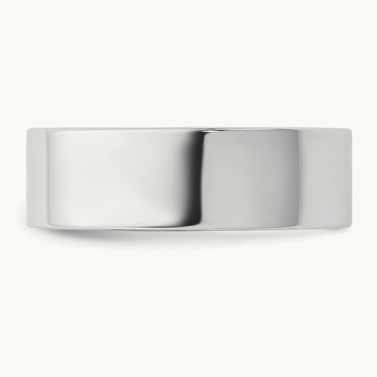 Standard Flat Comfort Fit Band, 6.5mm, 10K White Gold