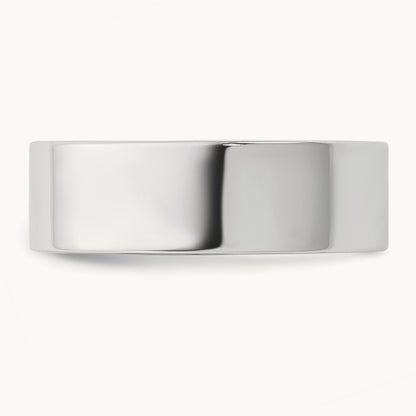 Standard Flat Comfort Fit Band, 6.5mm, 10K White Gold