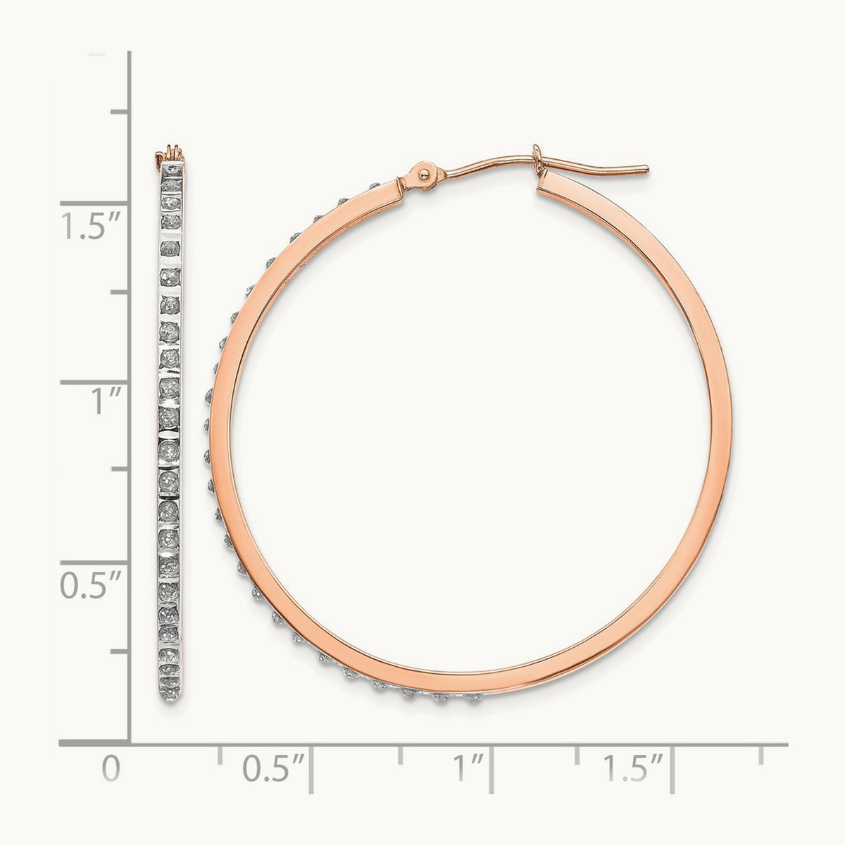 RG Diamond Fascination Dia. Dust/Accent Hoop Earrings — 39mm