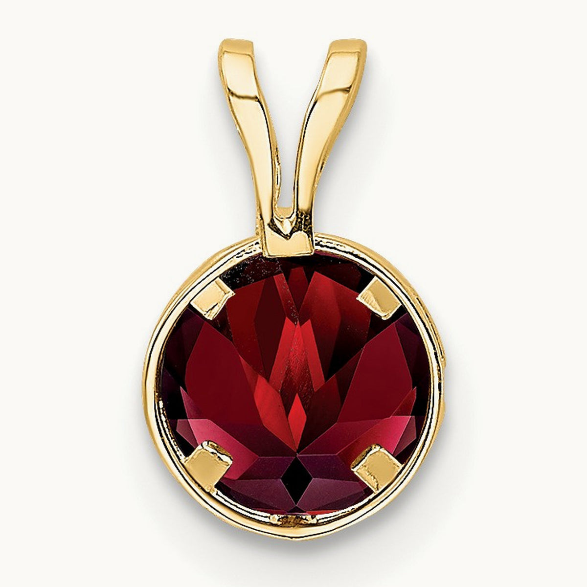 Garnet bezel pendant — 6mm