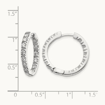 VS Diamond Hinged Hoop Earrings, 14K White Gold