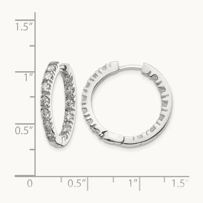 VS Diamond Hinged Hoop Earrings, 14K White Gold