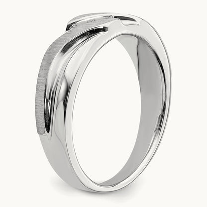 Men's Diamond Band, 14K White Gold