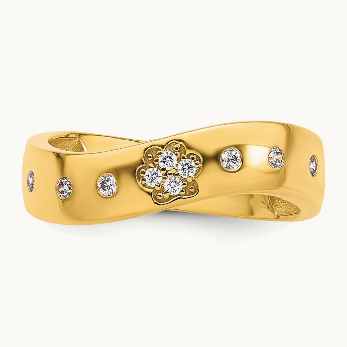 Paw Womens Wavy Wedding Band, 0.10 ct tw